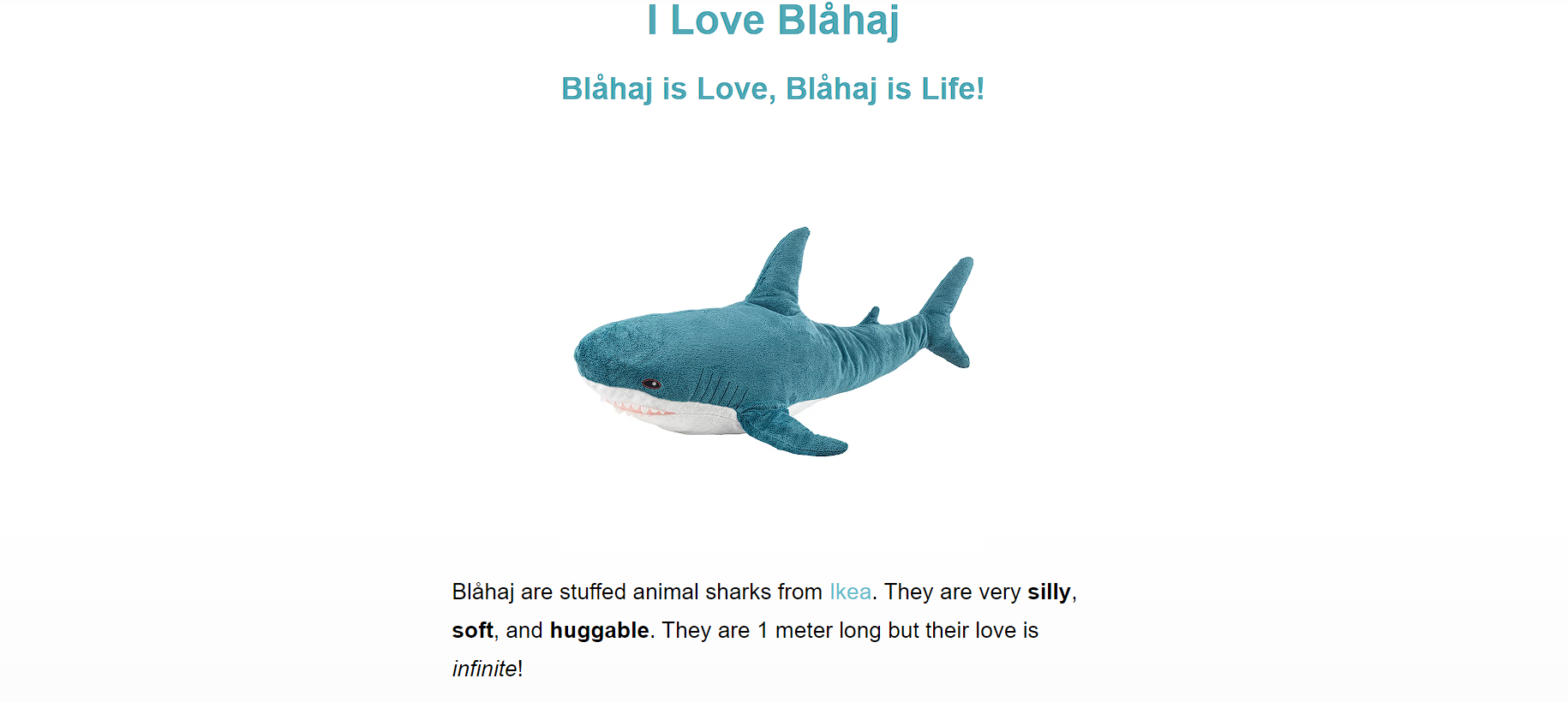 I Love Blåhaj landing page preview